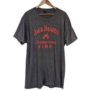 Jack Daniel's Tennessee Fire Men's Gray Short Sleeve T-Shirt Size XL
